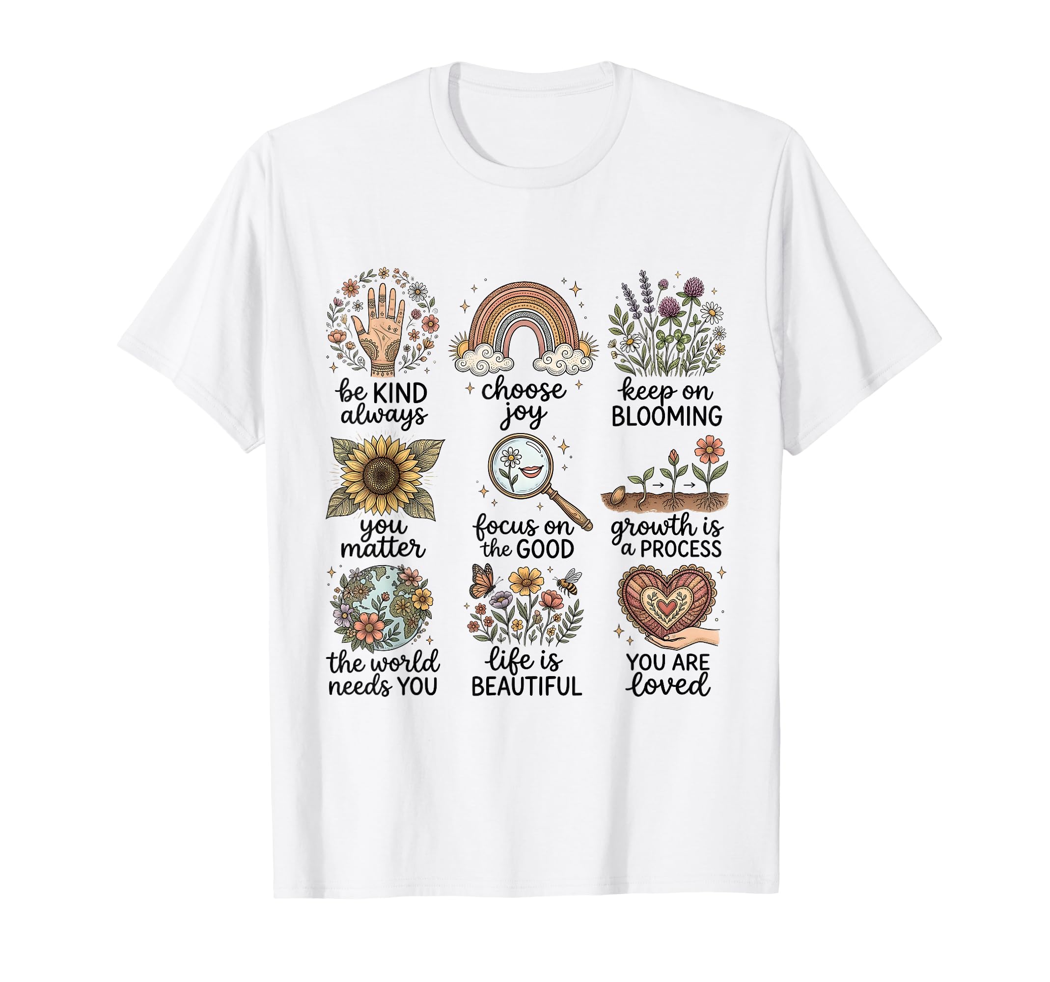Be Kind Choose Joy Positive Quotes T-Shirt - Custom Art Print for Adults - T-Shirt, Sweatshirt, Hoodie