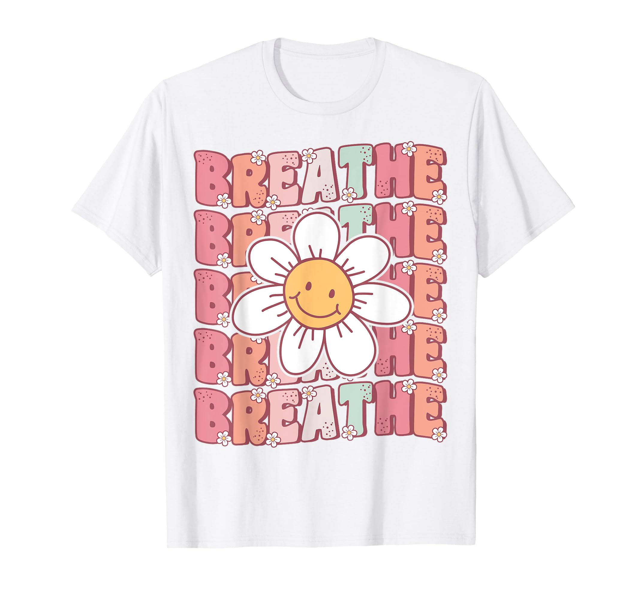 Groovy Breathe Daisy Flower Yoga T-Shirt - Trendy Graphic Unisex - T-Shirt, Sweatshirt, Hoodie