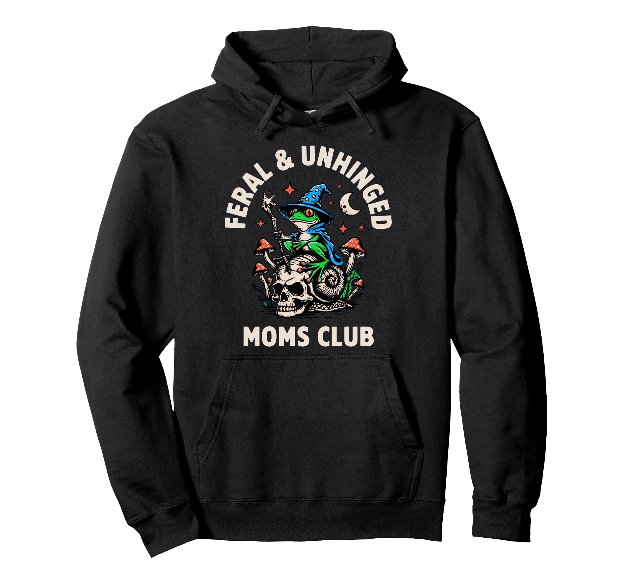 Feral Unhinged Moms Club Snail Frog Mom Hoodie - Unique Graphic for Adults - T-Shirt, Sweatshirt, Hoodie
