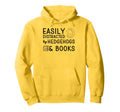 Easily Distracted Hedgehogs And Books Read Hoodie - Graphic Print Unisex - T-Shirt, Sweatshirt, Hoodie