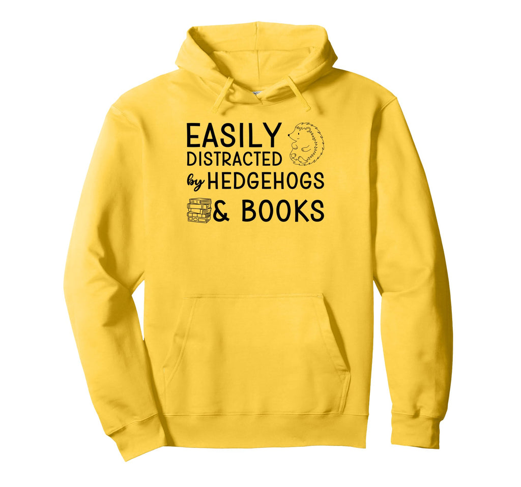 Hedgehogs And Books Hedgehog Lover Hoodie - Fun Novelty Design for Adults - T-Shirt, Sweatshirt, Hoodie