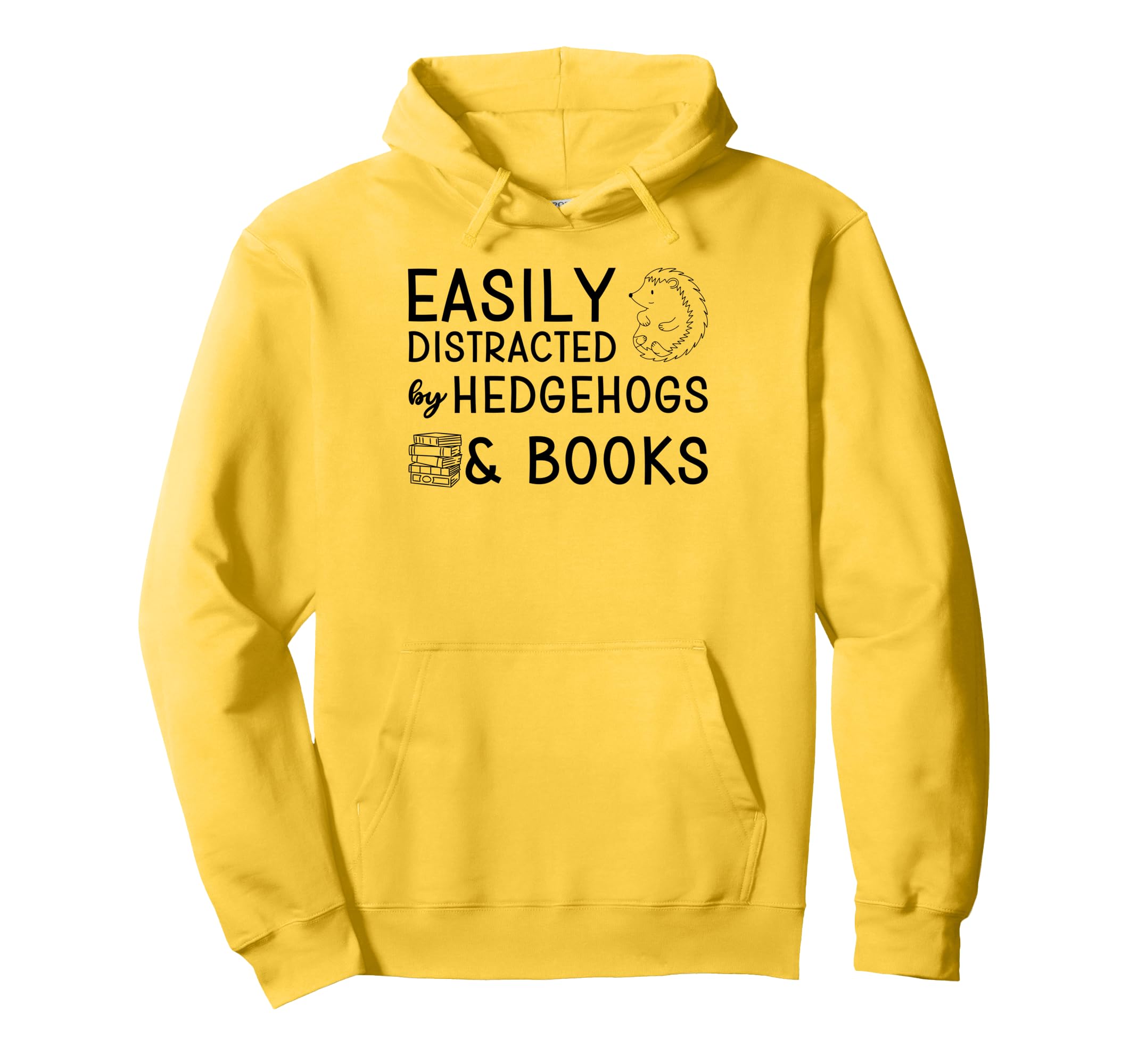 Hedgehogs And Books Hedgehog Lover Hoodie - Fun Novelty Design for Adults - T-Shirt, Sweatshirt, Hoodie