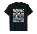 Bass Fishing Mens Sunset Funny Therapy T-Shirt - Unique Graphic for Adults - T-Shirt, Sweatshirt, Hoodie