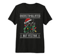 Overstimulated But Festive Black Cat T-Shirt - Graphic Print Men Women - T-Shirt, Sweatshirt, Hoodie