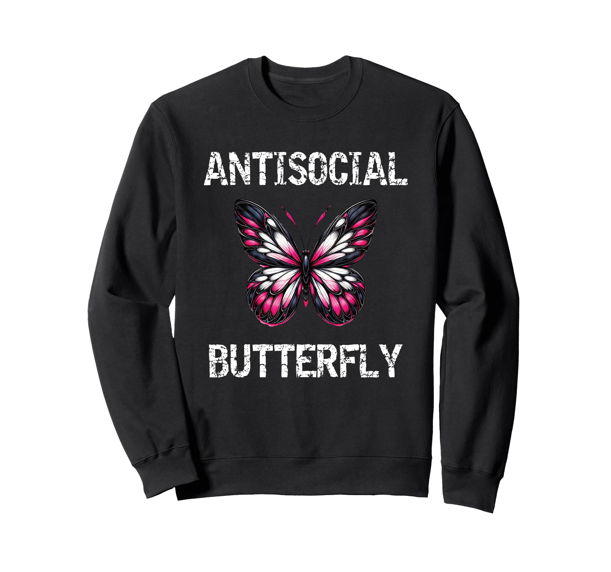 Antisocial Butterfly Introvert Sweatshirt - Casual Everyday Wear Men Women - T-Shirt, Sweatshirt, Hoodie