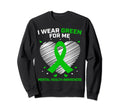 Heart Ribbon I Wear Green Me Mental Sweatshirt - Trendy Graphic for Adults - T-Shirt, Sweatshirt, Hoodie