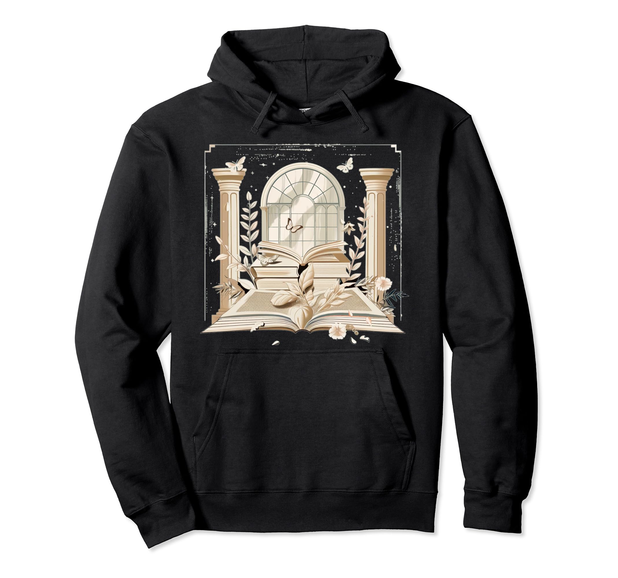 Elegant Library Light Academia Literature Hoodie - Graphic Print Men Women - T-Shirt, Sweatshirt, Hoodie
