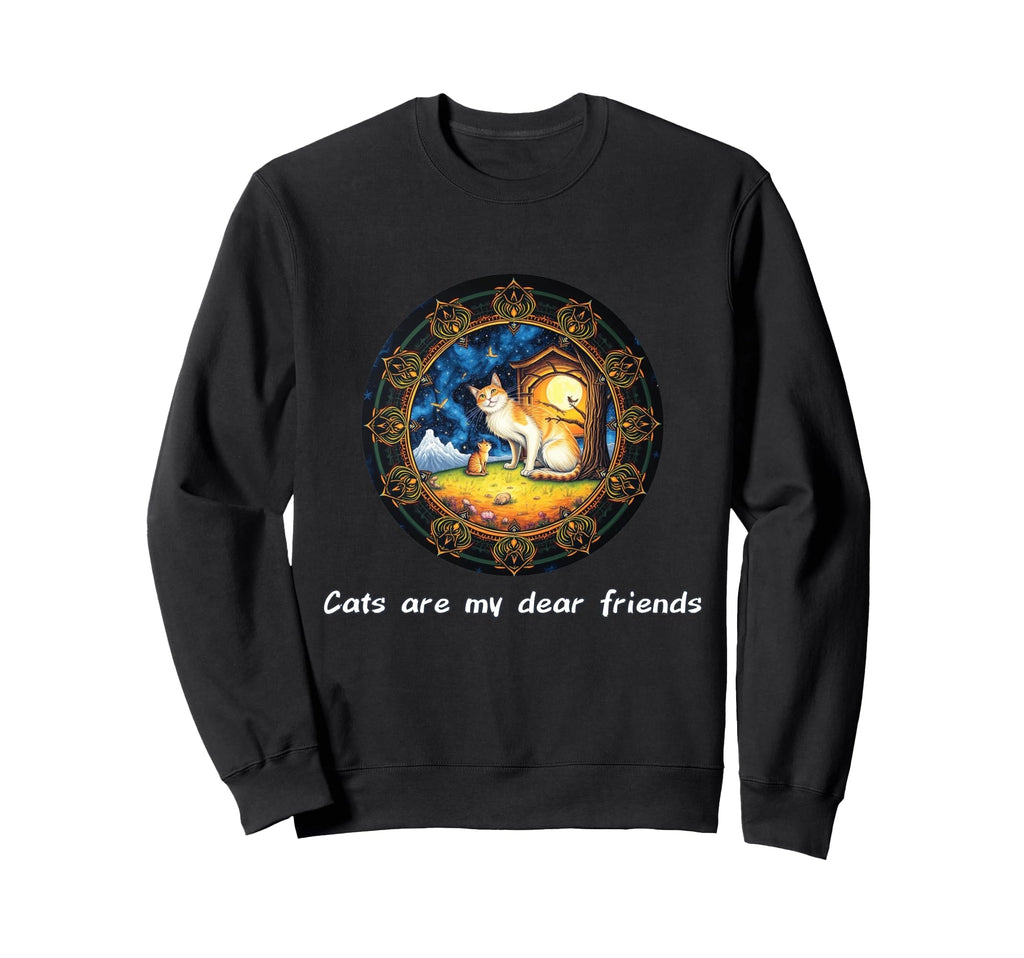 Cats Are My Best Friends Sacred Sweatshirt - Custom Art Print for Adults - T-Shirt, Sweatshirt, Hoodie