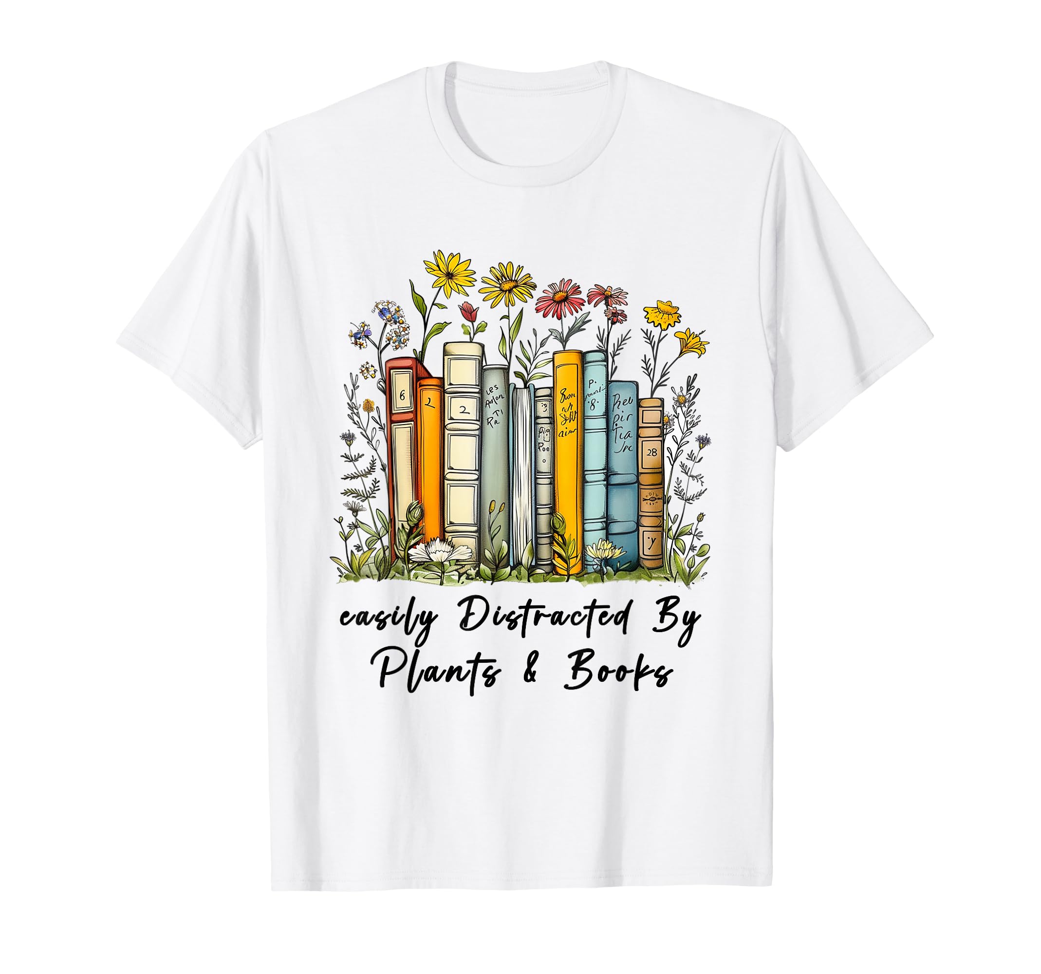 Easily Distracted Plants And Books T-Shirt - Aesthetic Graphic Men Women - T-Shirt, Sweatshirt, Hoodie