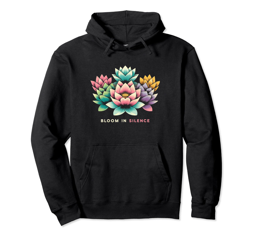Lotus Flower Bloom Silence Zen Hoodie - Casual Everyday Wear for Adults - T-Shirt, Sweatshirt, Hoodie