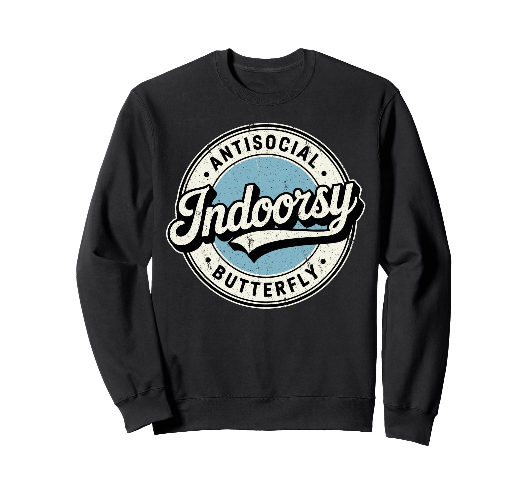 Indoorsy Antisocial Butterfly Sweatshirt - Minimalist Print for Adults - T-Shirt, Sweatshirt, Hoodie
