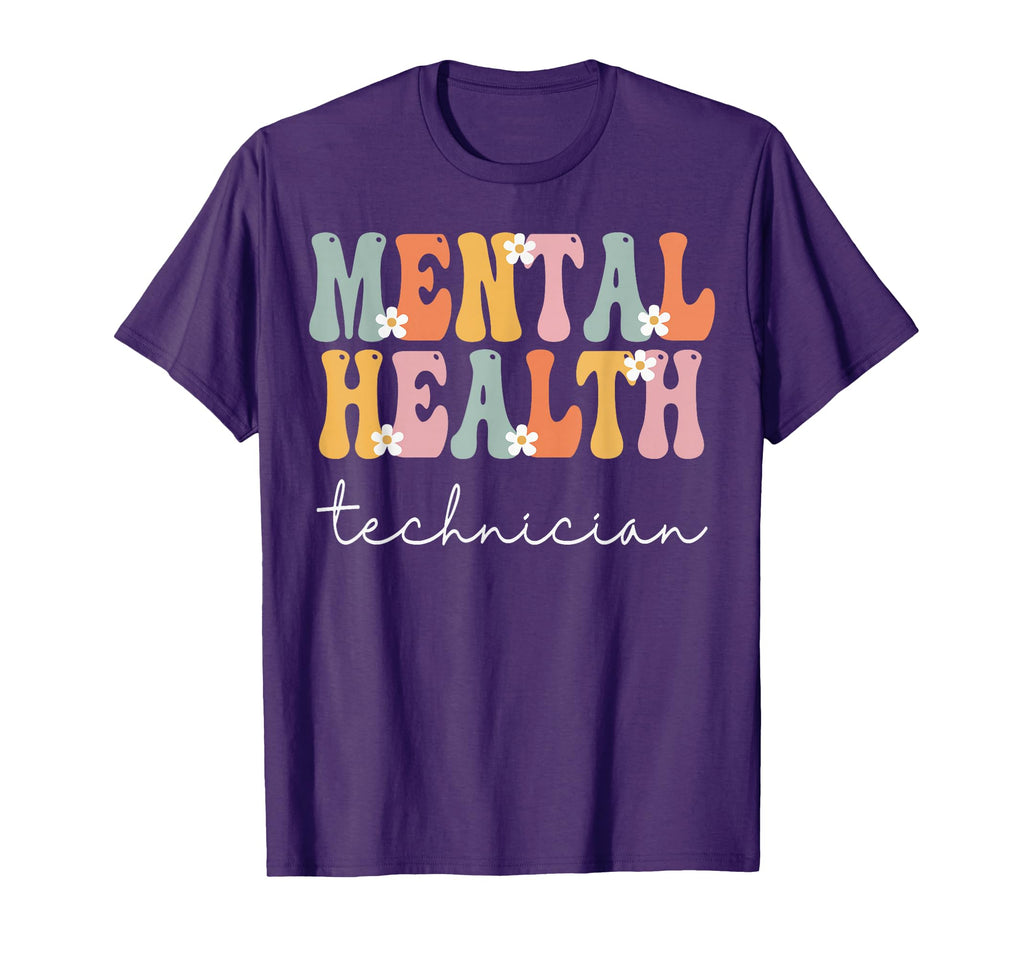 Mental Health Technician Week Groovy T-Shirt - Trendy Graphic Unisex - T-Shirt, Sweatshirt, Hoodie