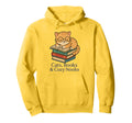 Cats Books Cozy Nooks Cat Reading Book Hoodie - Graphic Print for Adults - T-Shirt, Sweatshirt, Hoodie