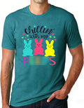 Easter Shirts for Men Chillin with My Peeps Tshirt Bunny Shirt Short Sleeve Shirts Tops Unisex T-shirt, Sweatshirt, Hoodie, Long Sleeve Tee - T-Shirt, Sweatshirt, Hoodie