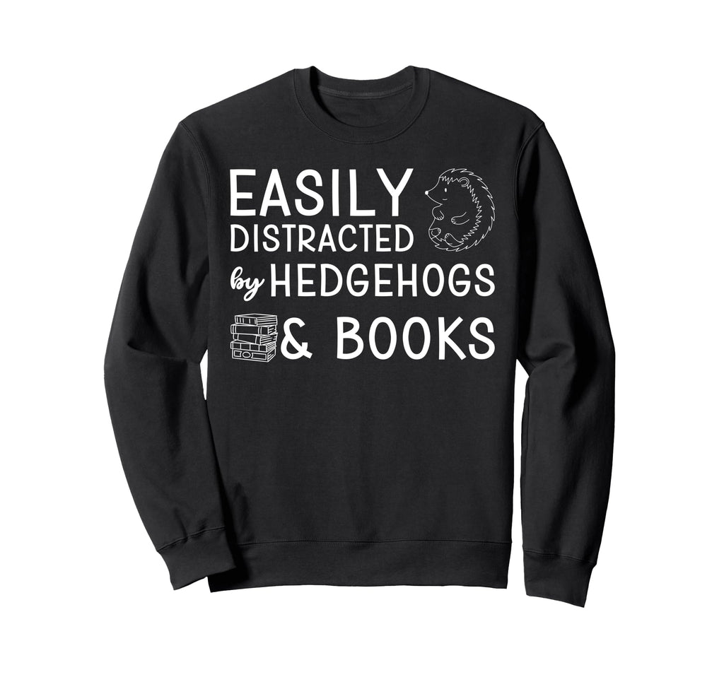 Hedgehogs And Books Hedgehog Sweatshirt - Streetwear Style for Adults - T-Shirt, Sweatshirt, Hoodie