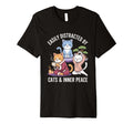 Easily Distracted Cats And Inner T-Shirt - Fun Novelty Design for Adults - T-Shirt, Sweatshirt, Hoodie