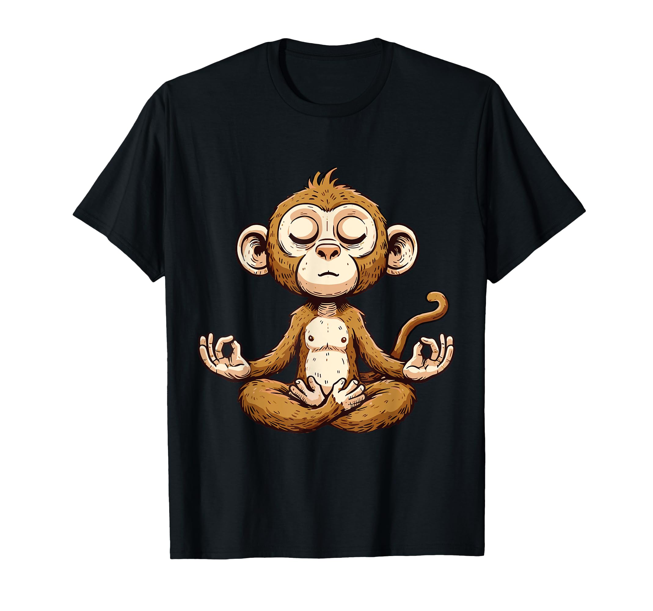 Meditation Monkey Yoga Pose T-Shirt - Fun Novelty Design for Adults - T-Shirt, Sweatshirt, Hoodie