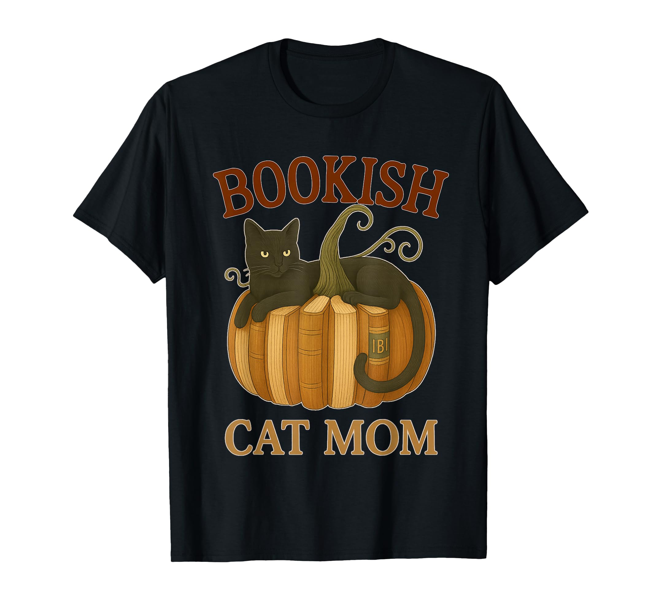 Bookish Cat Mom Fall Book Lover T-Shirt - Custom Art Print Men Women - T-Shirt, Sweatshirt, Hoodie