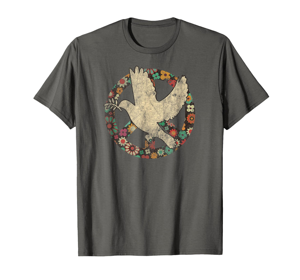 Dove Bird Distress Peace Sign Kindness T-Shirt - Custom Art Print Unisex - T-Shirt, Sweatshirt, Hoodie
