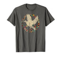 Dove Bird Distress Peace Sign Kindness T-Shirt - Custom Art Print Unisex - T-Shirt, Sweatshirt, Hoodie