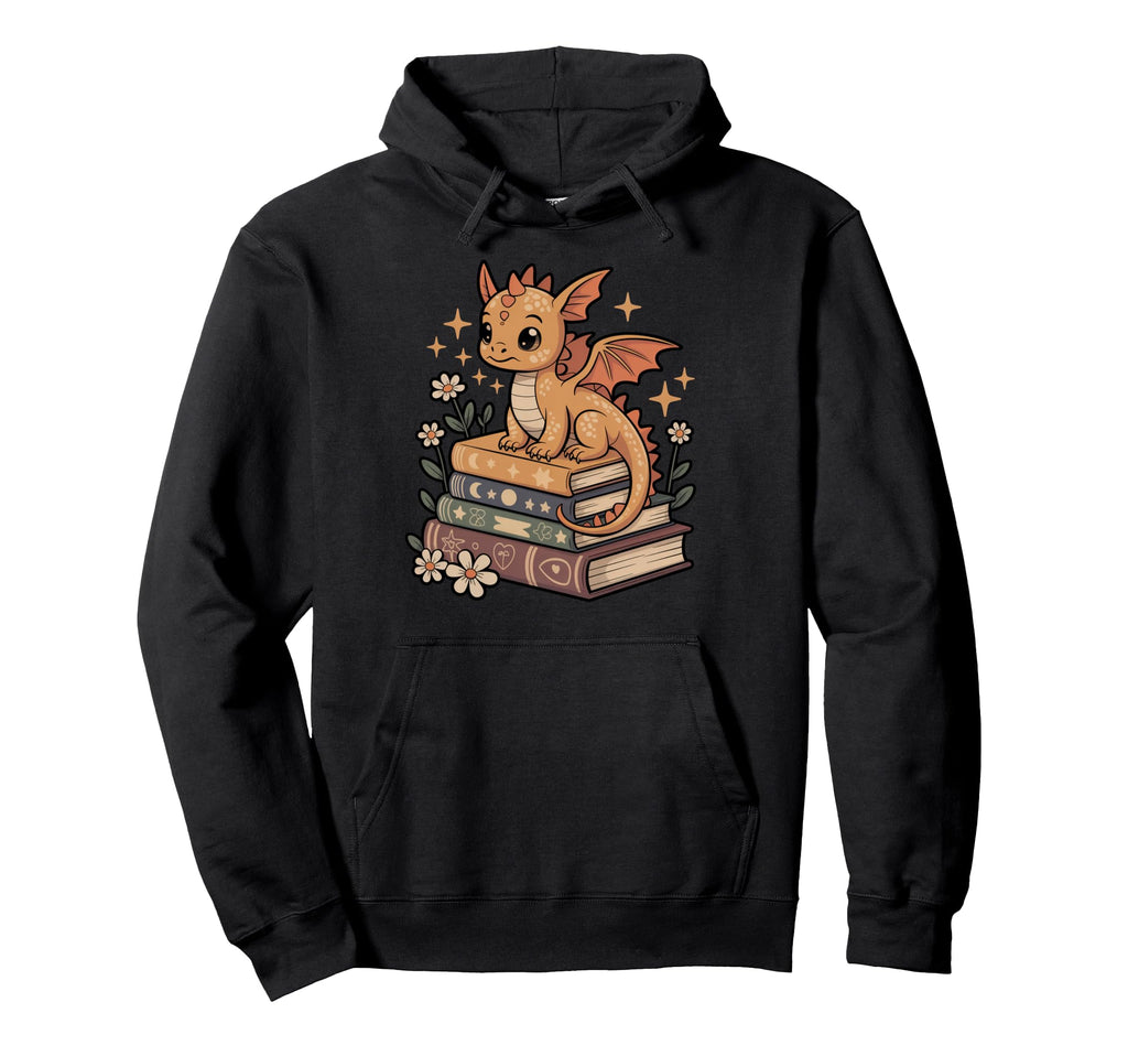 Bookish Dragon Fantasy Book Lover Hoodie - Casual Everyday Wear Unisex - T-Shirt, Sweatshirt, Hoodie