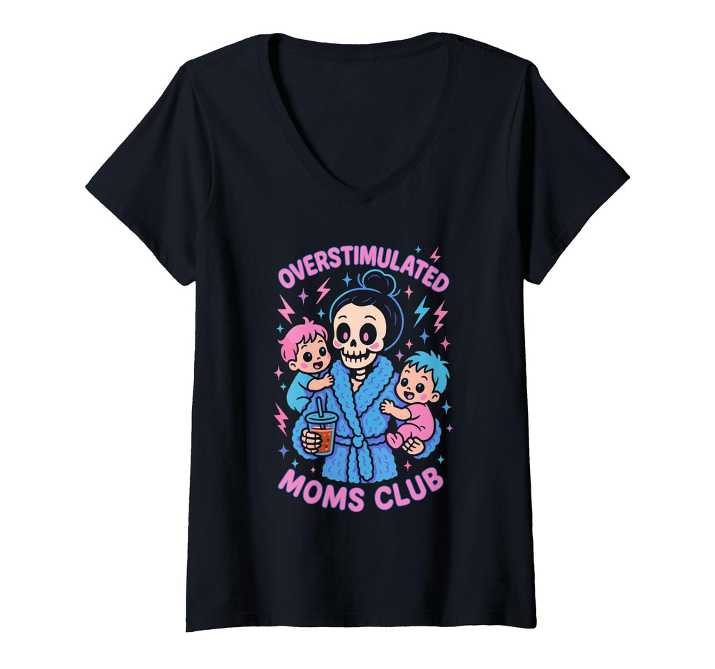 Groovy Overstimulated Moms Club Hoodie - Graphic Print Unisex - T-Shirt, Sweatshirt, Hoodie