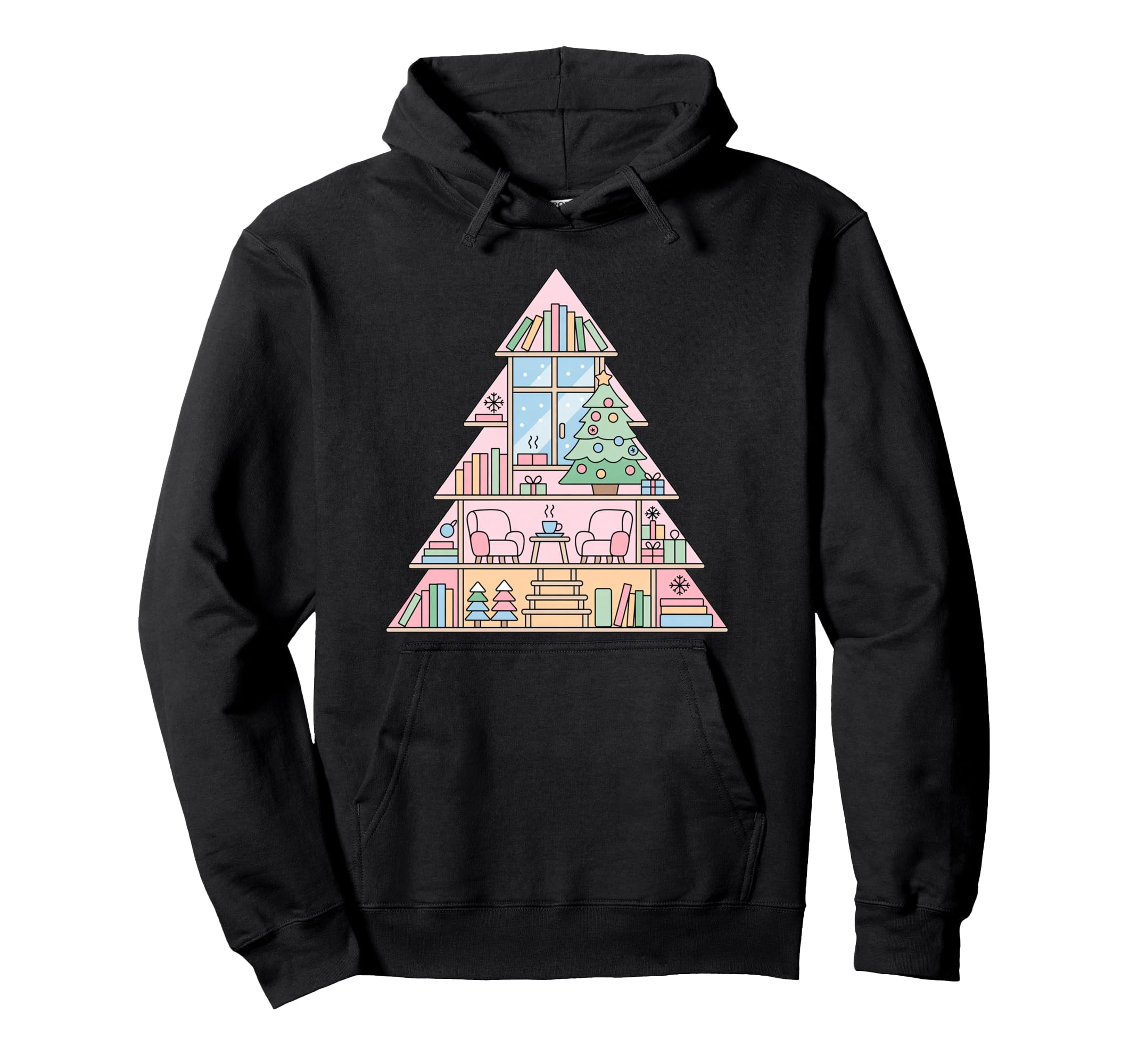 Cozy Library Book Lover Art Hoodie - Unique Graphic for Adults - T-Shirt, Sweatshirt, Hoodie