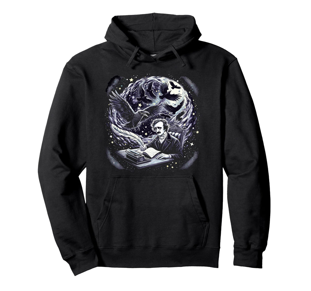 Edgar Allan Poe Raven Gothic Literature Hoodie - Graphic Print Unisex - T-Shirt, Sweatshirt, Hoodie