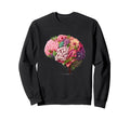 Floral Brain Mental Health Sweatshirt - Fun Novelty Design for Adults - T-Shirt, Sweatshirt, Hoodie