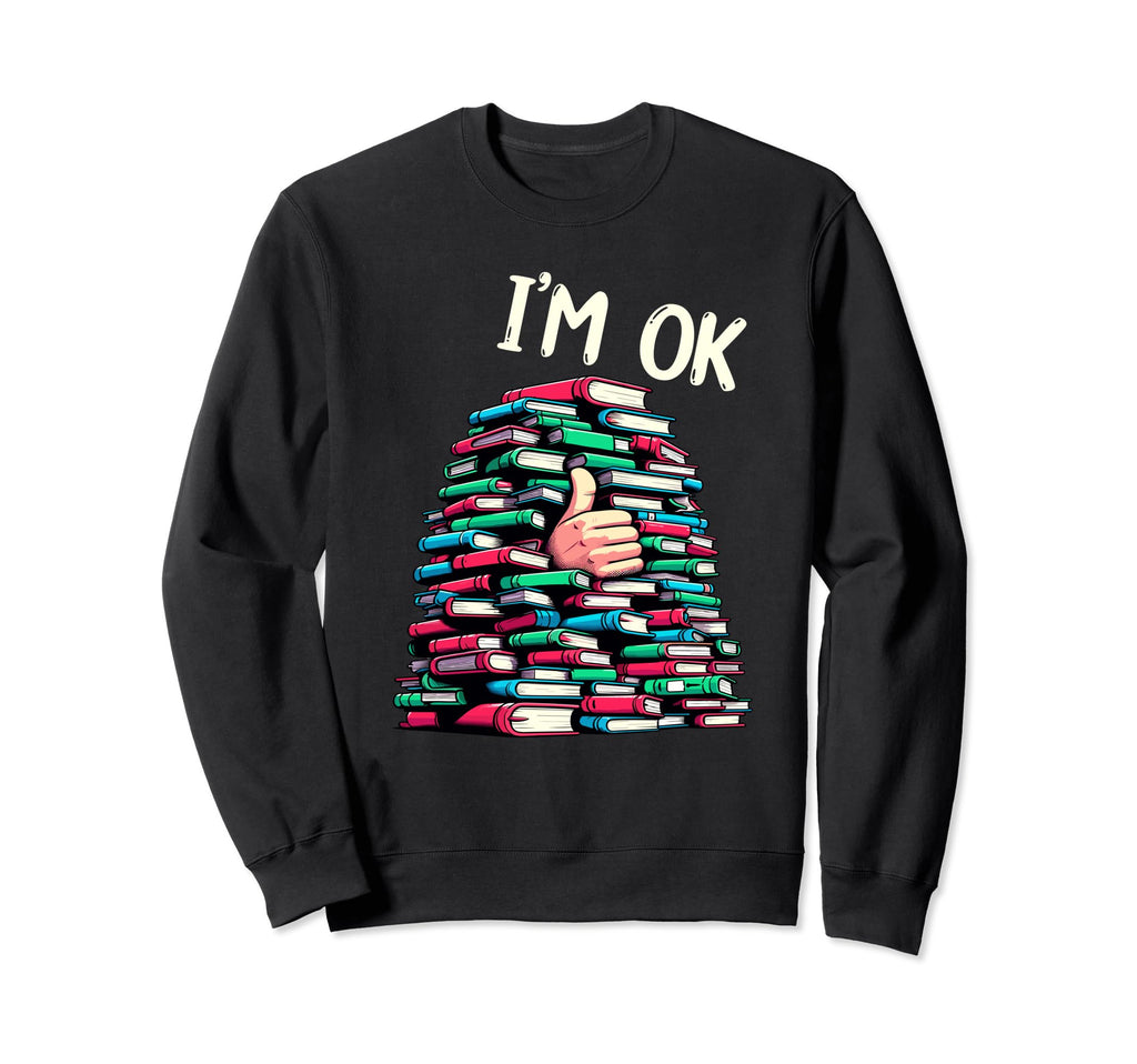 Reading Books Librarian Reader Sweatshirt - Minimalist Print for Adults - T-Shirt, Sweatshirt, Hoodie