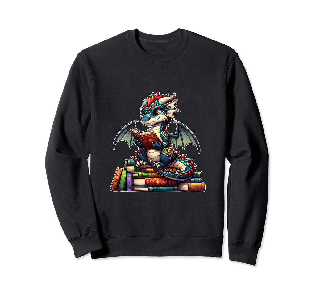 I Am Book Dragon Bookworm Reading Sweatshirt - Minimalist Print Men Women - T-Shirt, Sweatshirt, Hoodie