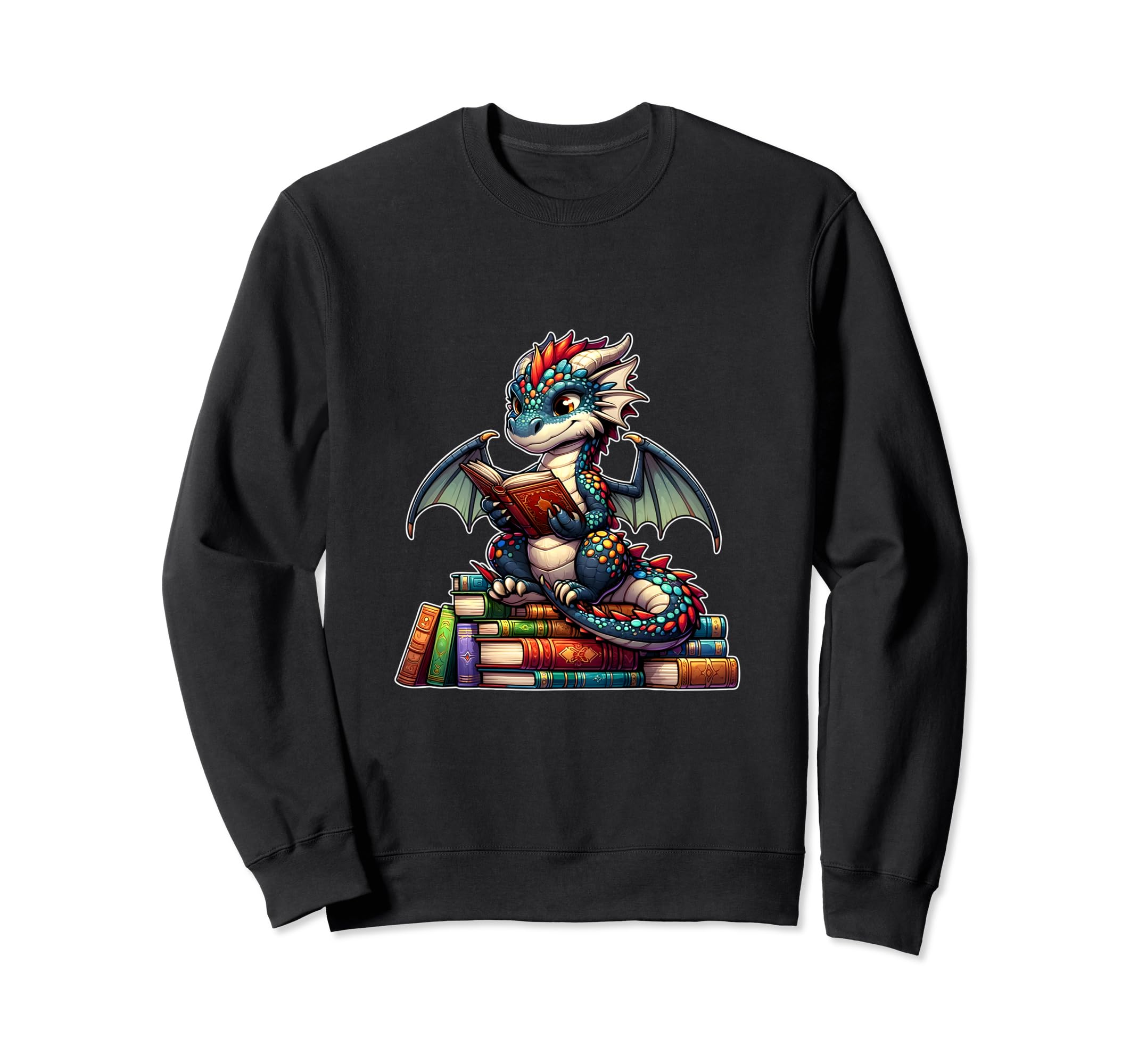 I Am Book Dragon Bookworm Reading Sweatshirt - Minimalist Print Men Women - T-Shirt, Sweatshirt, Hoodie