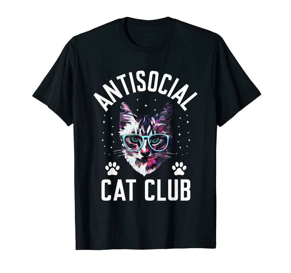 Antisocial Cat Club Introvert Cat T-Shirt - Fun Novelty Design Men Women - T-Shirt, Sweatshirt, Hoodie