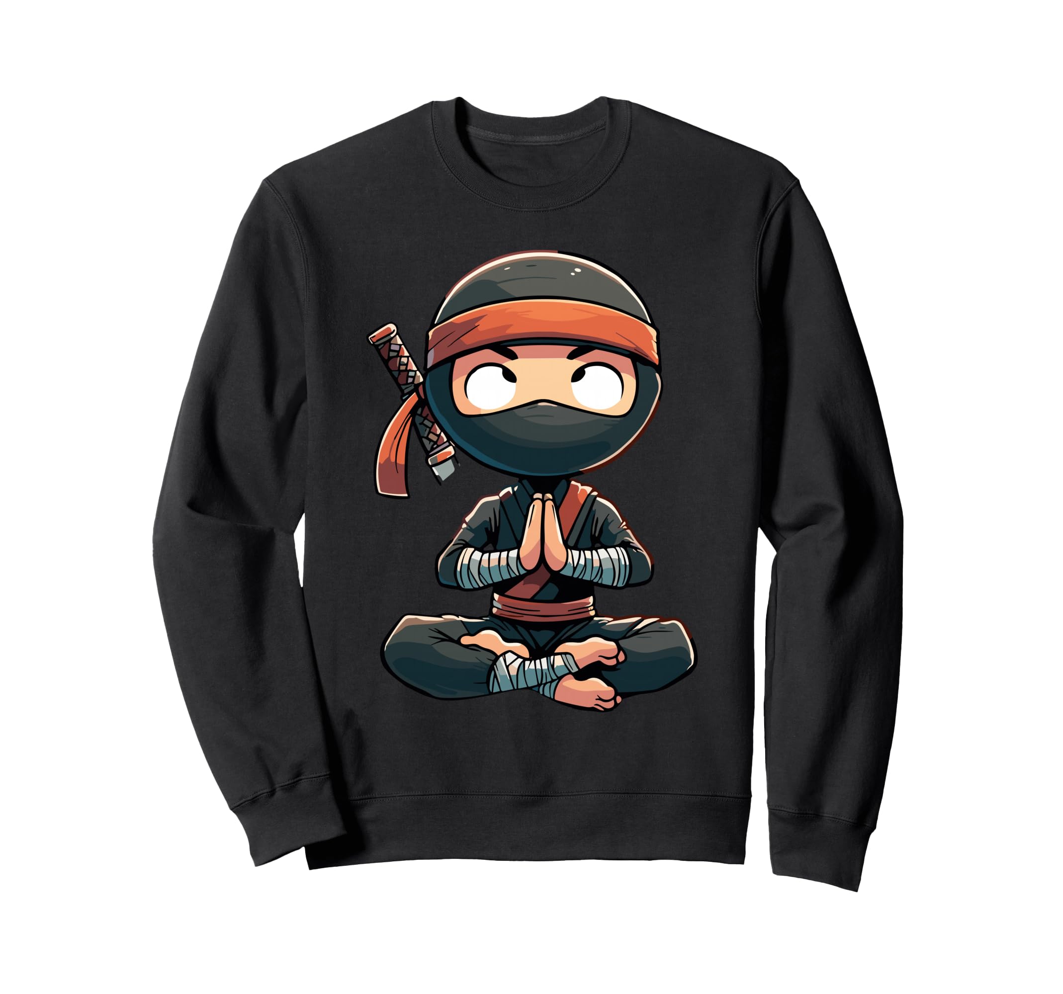 Meditation Ninja Yoga Pose Relaxing Sweatshirt - Graphic Print for Adults - T-Shirt, Sweatshirt, Hoodie
