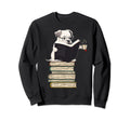 Funny Dog Reading Book Tea Lover Sweatshirt - Minimalist Print for Adults - T-Shirt, Sweatshirt, Hoodie