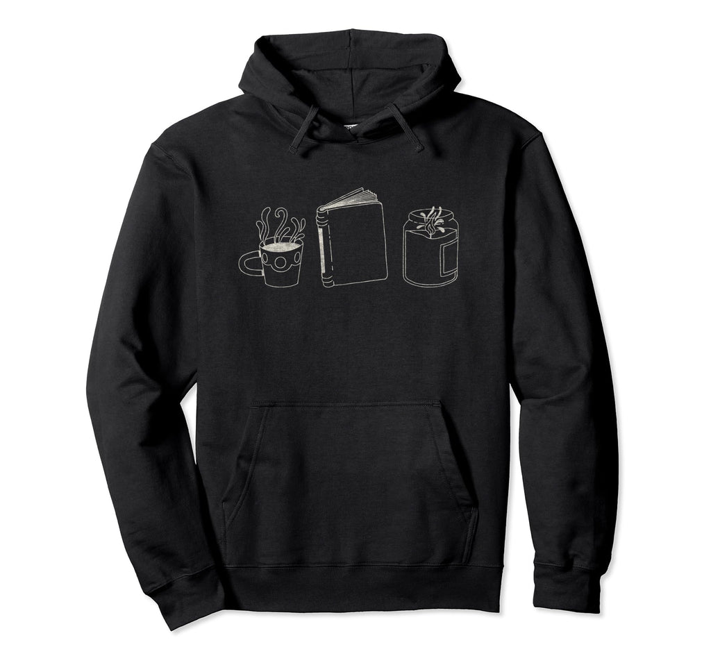 Coffee Book Candle Hoodie - Custom Art Print for Adults - T-Shirt, Sweatshirt, Hoodie