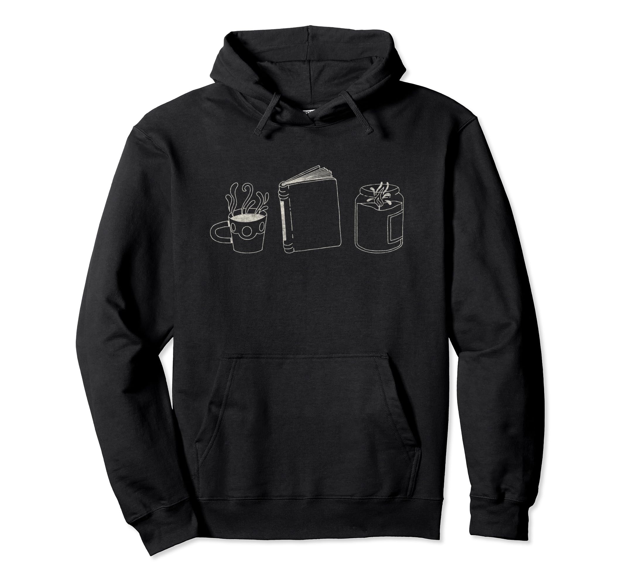 Coffee Book Candle Hoodie - Custom Art Print for Adults - T-Shirt, Sweatshirt, Hoodie
