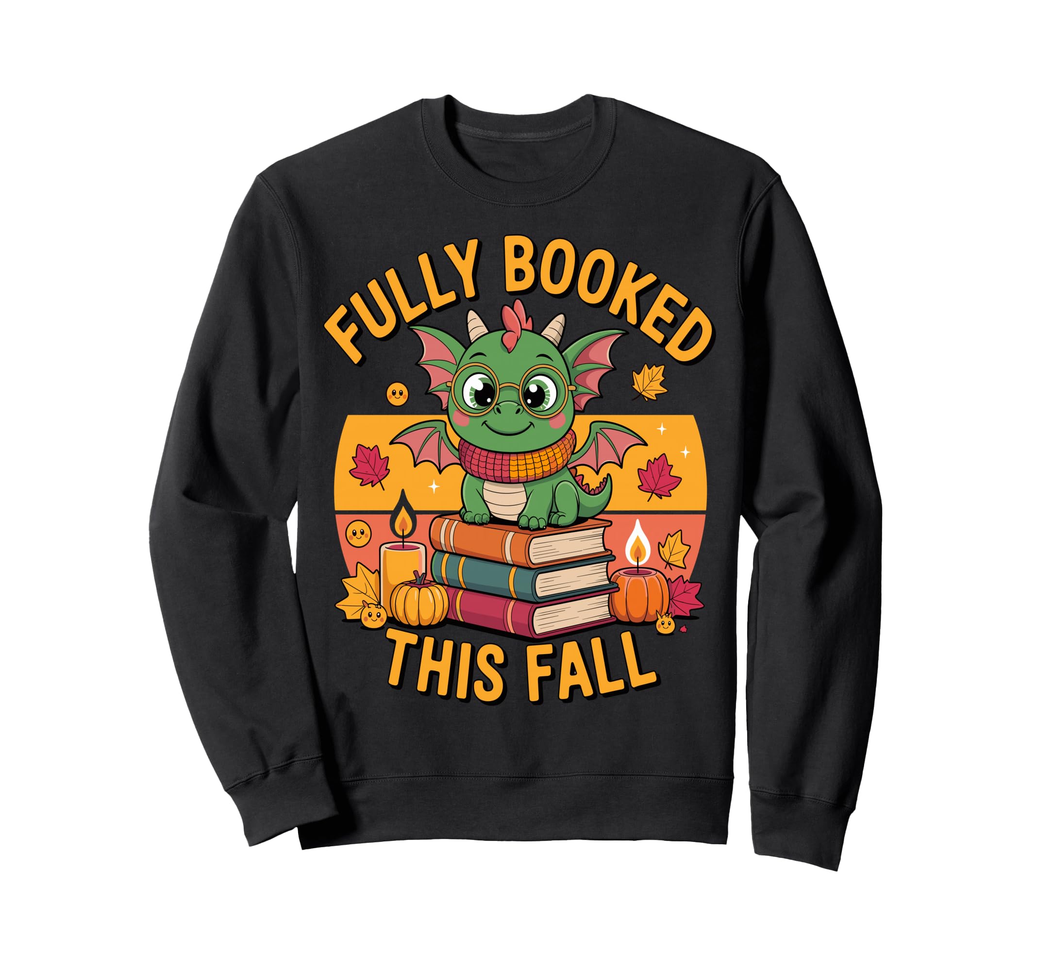 Fully Booked This Fall Dragon Reading Sweatshirt - Graphic Print Men Women - T-Shirt, Sweatshirt, Hoodie