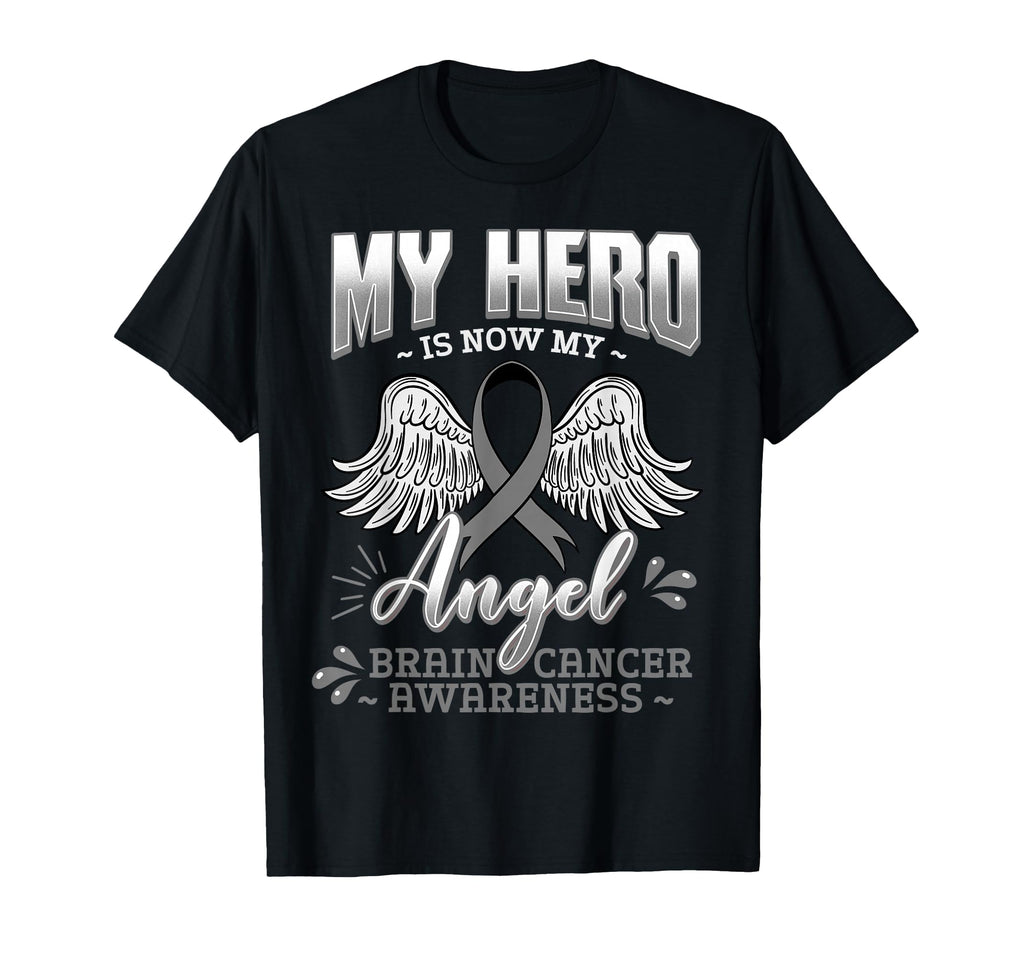 My Hero Is Now My Angel Brain Tumor T-Shirt - Minimalist Print for Adults - T-Shirt, Sweatshirt, Hoodie