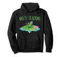 Multi Slacking Relaxing Self Care Frog Hoodie - Minimalist Print for Adults - T-Shirt, Sweatshirt, Hoodie