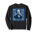 Edgar Allan Poe Blue Portrait Sweatshirt - Trendy Graphic for Adults - T-Shirt, Sweatshirt, Hoodie