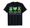 Green Ribbon Peace Love Heart Mental T-Shirt - Graphic Print Men Women - T-Shirt, Sweatshirt, Hoodie