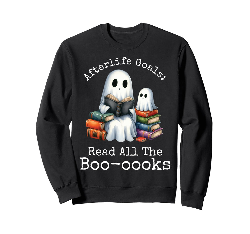 Bookish Ghost Reading Book Nerd Sweatshirt - Aesthetic Graphic Unisex - T-Shirt, Sweatshirt, Hoodie