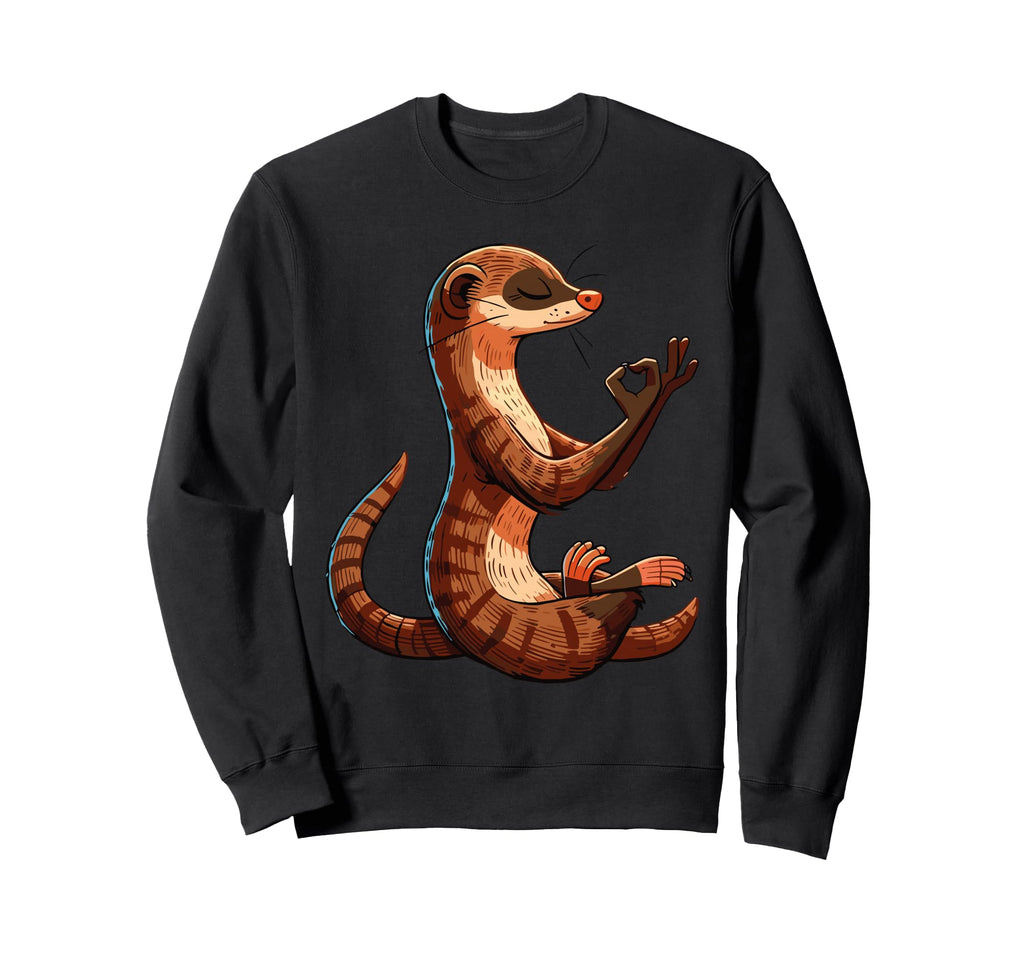 Meditation Mongoose Yoga Pose Sweatshirt - Trendy Graphic for Adults - T-Shirt, Sweatshirt, Hoodie