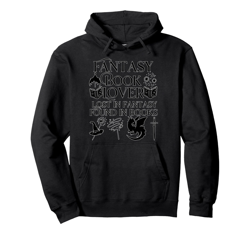 Fantasy Book Lover Dragons And Magic Hoodie - Minimalist Print Unisex - T-Shirt, Sweatshirt, Hoodie