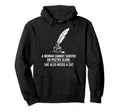 Poetcore Literary Cat And Quill Hoodie - Graphic Print for Adults - T-Shirt, Sweatshirt, Hoodie