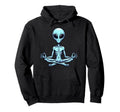 Meditation Alien Yoga Pose Relaxing Animal Hoodie - Minimalist Print Unisex - T-Shirt, Sweatshirt, Hoodie