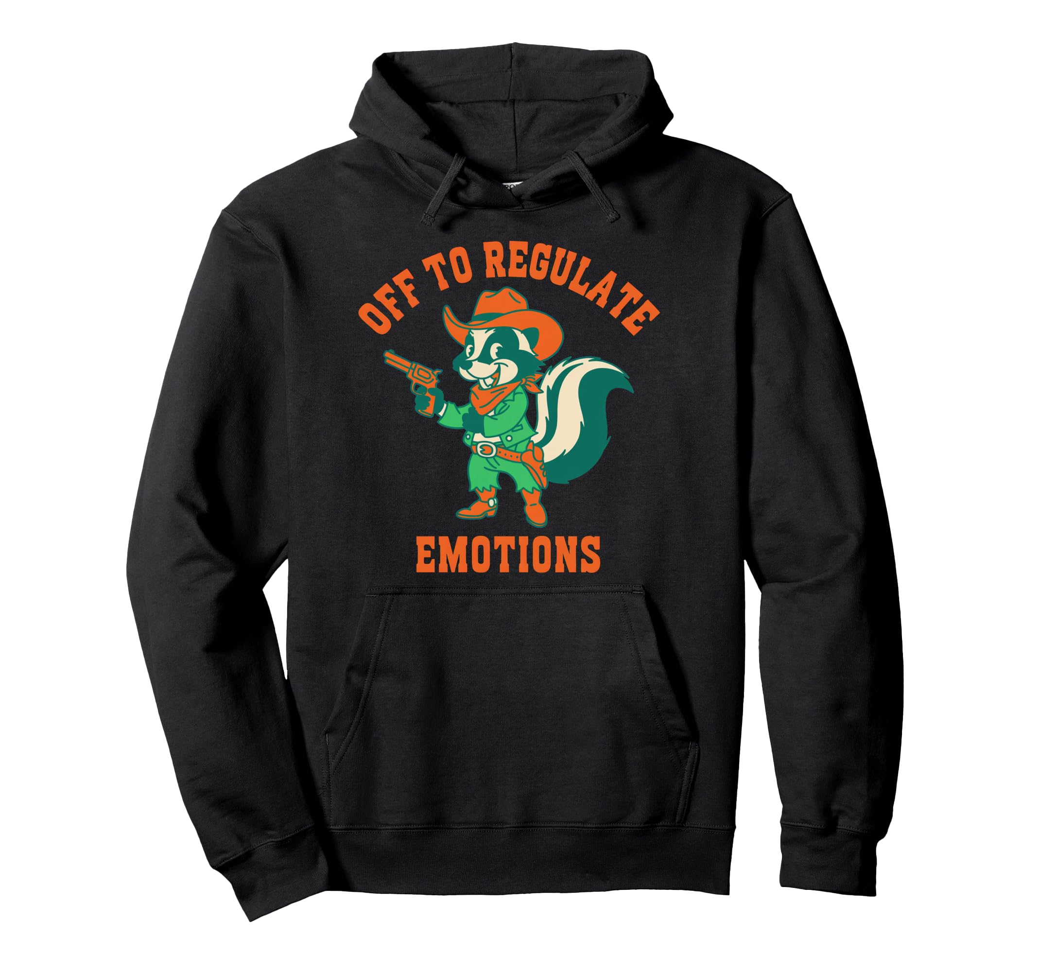 Off To Regulate Emotions Skunk Self Care Hoodie - Custom Art Print Unisex - T-Shirt, Sweatshirt, Hoodie