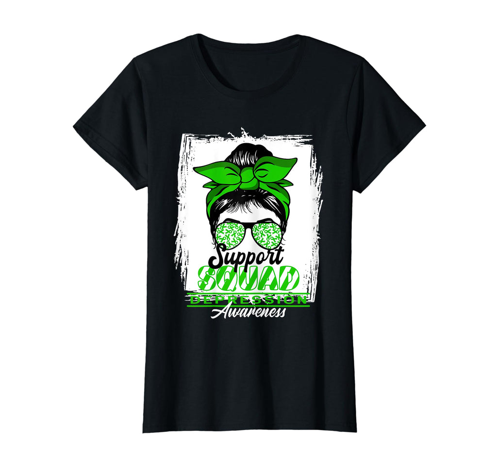 Womens Messy Bun Support Awareness Squad I T-Shirt - Graphic Print Unisex - T-Shirt, Sweatshirt, Hoodie