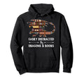 Easily Distracted Dragon And Books Funny Hoodie - Minimalist Print Unisex - T-Shirt, Sweatshirt, Hoodie